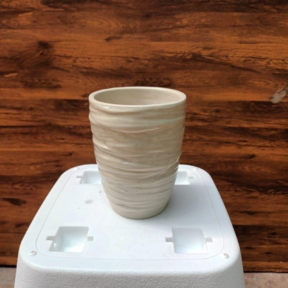 5 Inch Scratchy Designer Glass Ceramic Pot,Pots:Ceramic Planters:Royal Ceramic Pots