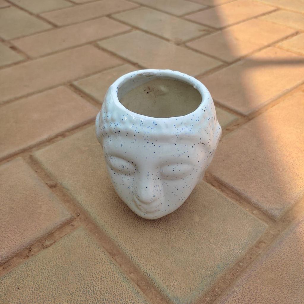3 Inch Polka Dotted Buddha Designer Ceramic Pot (any colour)