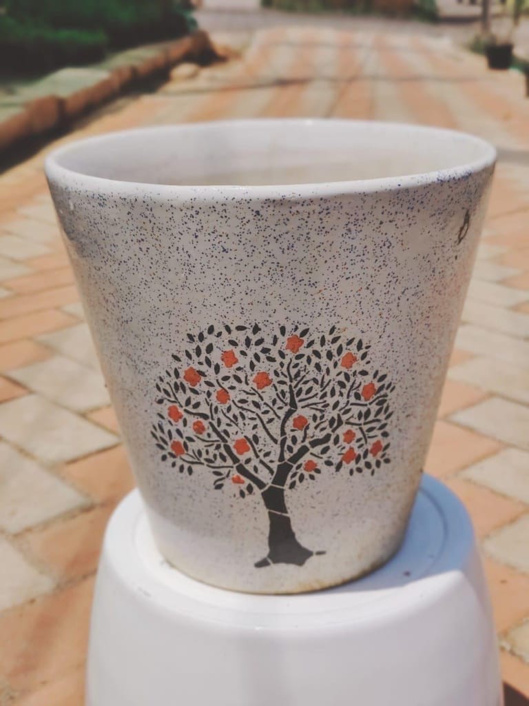 8 Inch Floral Designer Ceramic Pot (any colour)