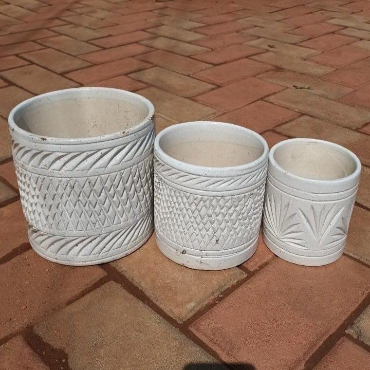 Set of 3 - (7,6,& 5 Inch) Designer Balti Ceramic Planter (colour & Design may vary),Pots:Ceramic Planters:Royal Ceramic Pots