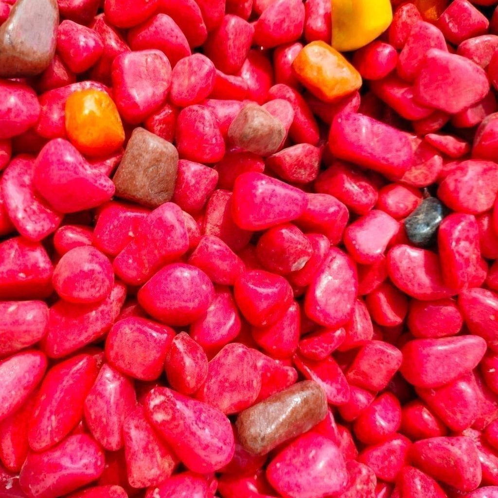 Decorative Red Medium Pebbles - 1 Kg