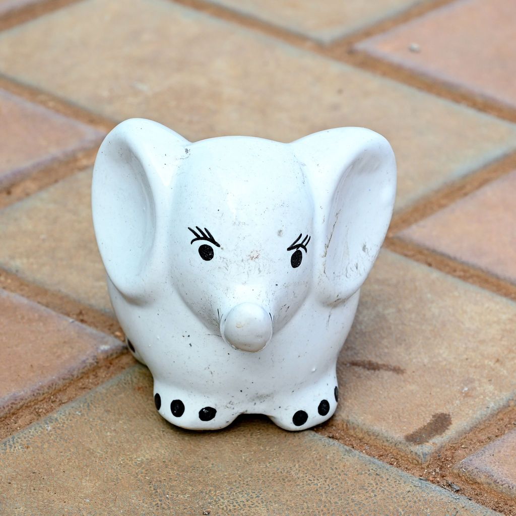 3 Inch Cute Elephant Designer Ceramic Pot (any colour)