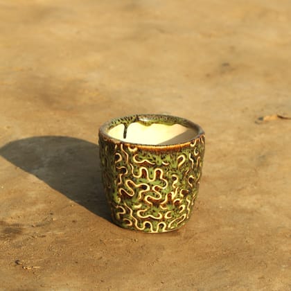 4 Inch Designer Ashwani Cup Ceramic Pot (any colour & design)