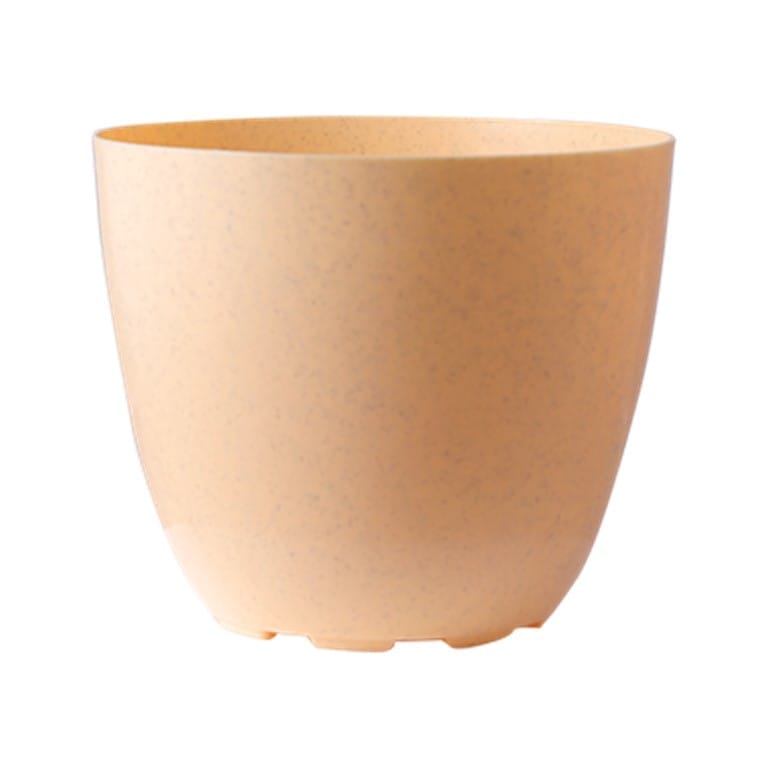 10 Inch Beige Marble Premium Orchid Round Plastic Pot