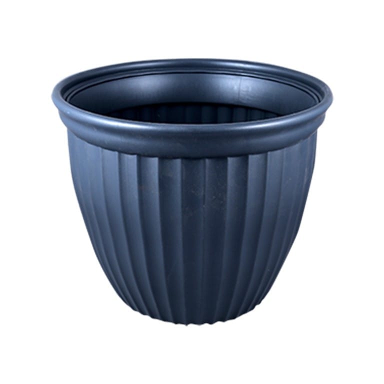 8 Inch Grey Premium Lotus Heavy Plastic Pot