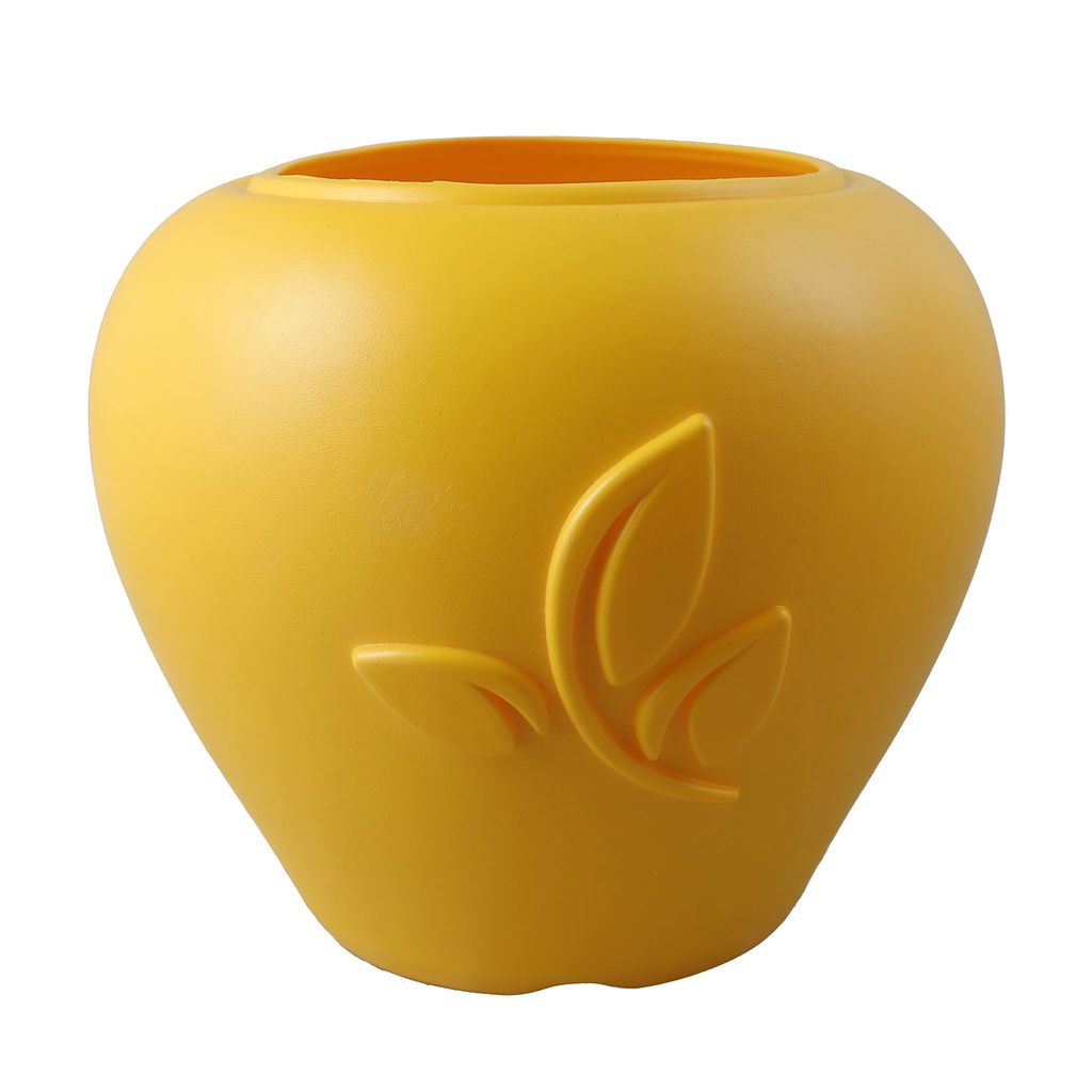 7 Inch Yellow Premium Apple Leaf Plastic Pot