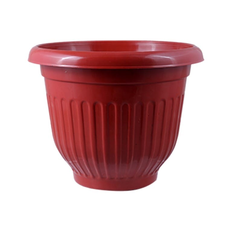 8 Inch Terracotta Red Olive Plastic Pot