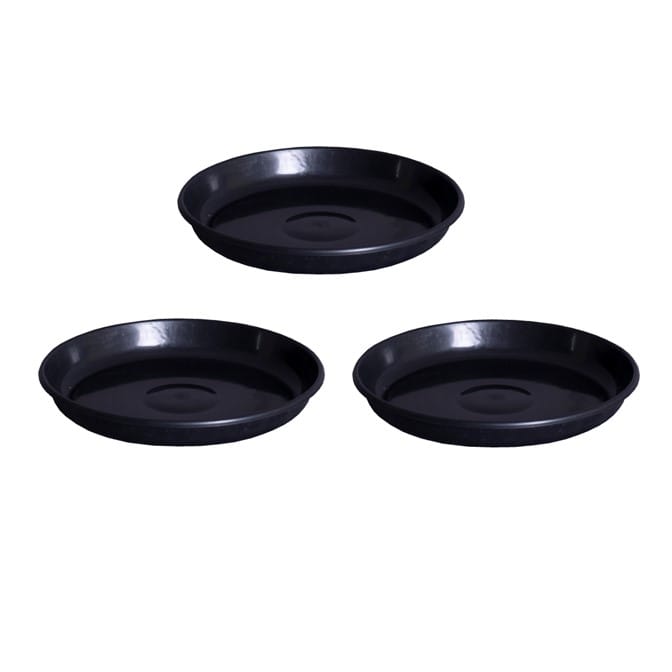 Set of 3 - 6 Inch Black Premium Black Tray - To keep under the Pot