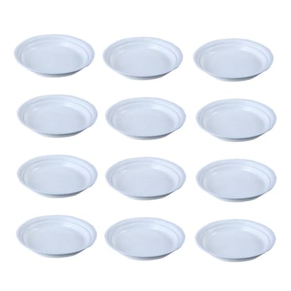 Buy Set of 12 - 5 Inch White Premium Round Trays - To keep under the Pots Online | Urvann.com