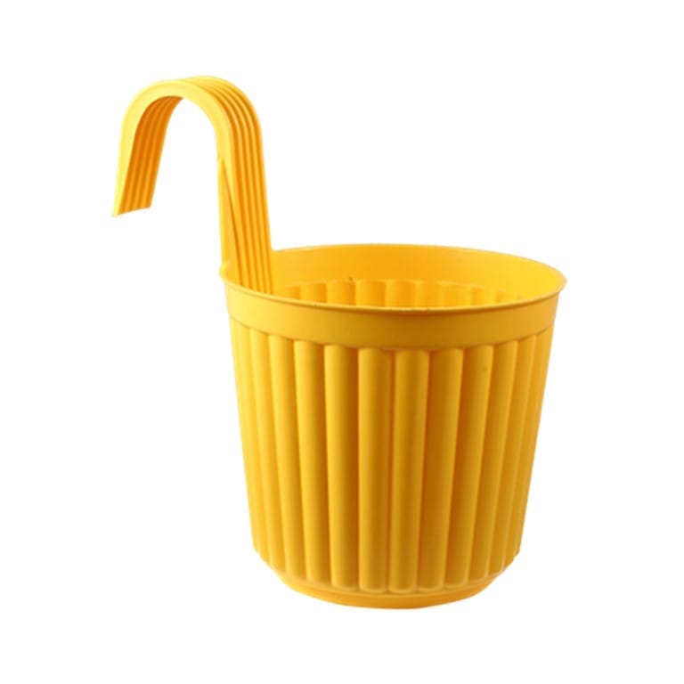 7 Inch Yellow Railing Single Hook Hanging Plastic Pot