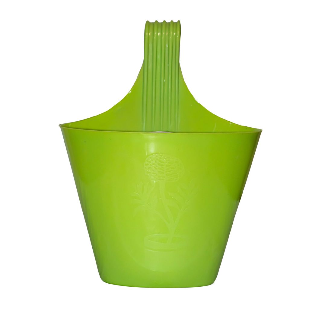 8 Inch Green Single Hook Hanging Plastic Pot