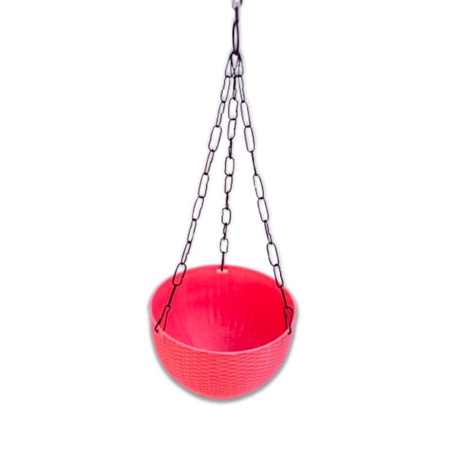 7 X 4.5 Inch Pink Premium Euro Plastic Hanging Basket