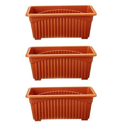 Buy Set of 3 - 14 Inch Brown Premium Jupiter Rectangular Window Planter Online | Urvann.com