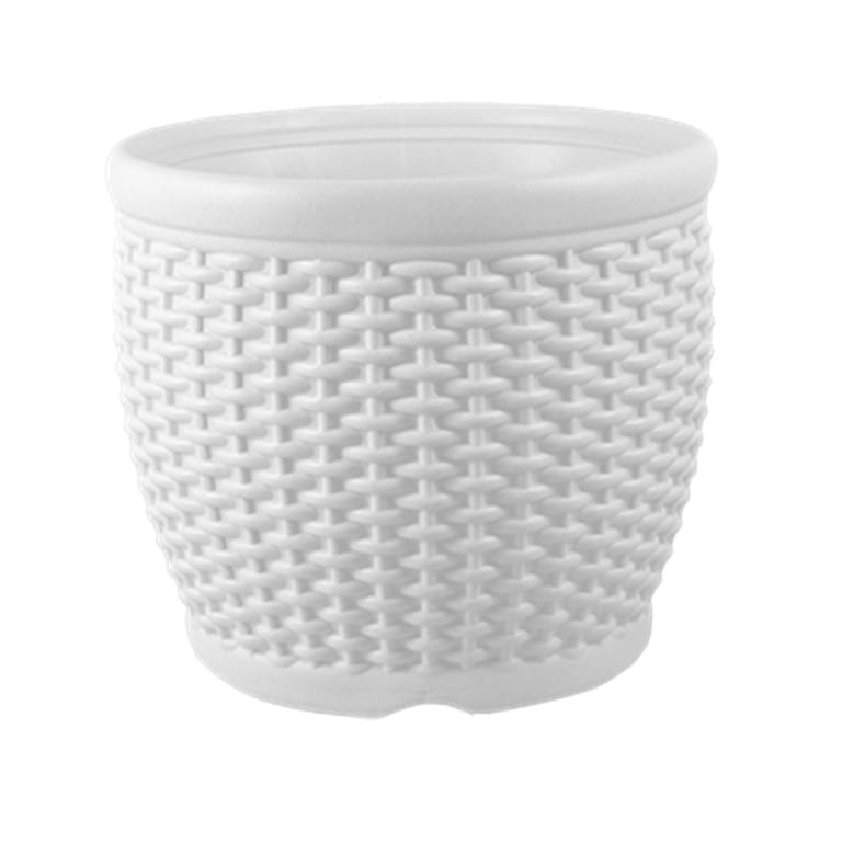 8 Inch White Marble Premium Matt Classic Plastic Pot