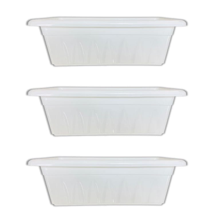 Set of 03 - 20 Inch White Premium Supreme Window Plastic Planter