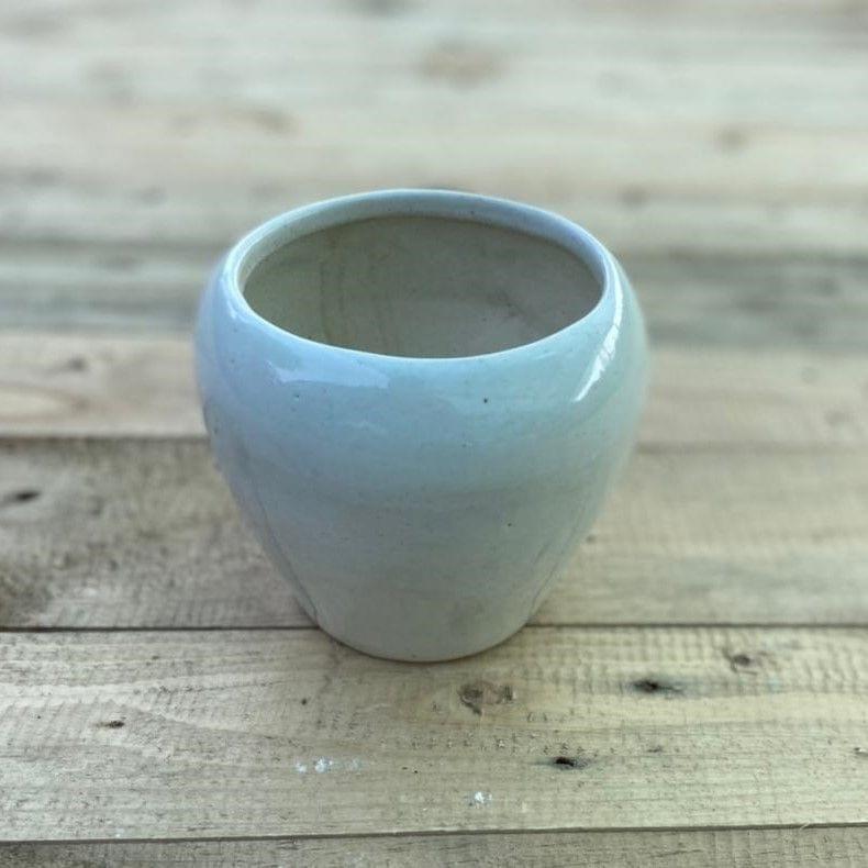 5 Inch White Classy Ceramic Apple Pot,Pots:Ceramic Planters:Royal Ceramic Pots