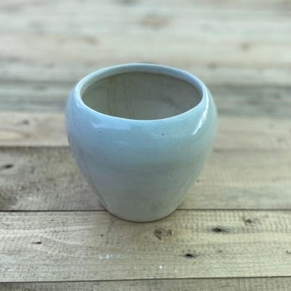 Buy 5 Inch White Classy Ceramic Apple Pot Online | Urvann.com