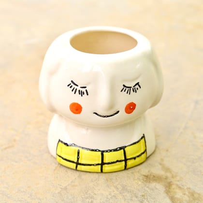 Buy 4 Inch Cute Baby Designer Ceramic Pot (any colour) Online | Urvann.com