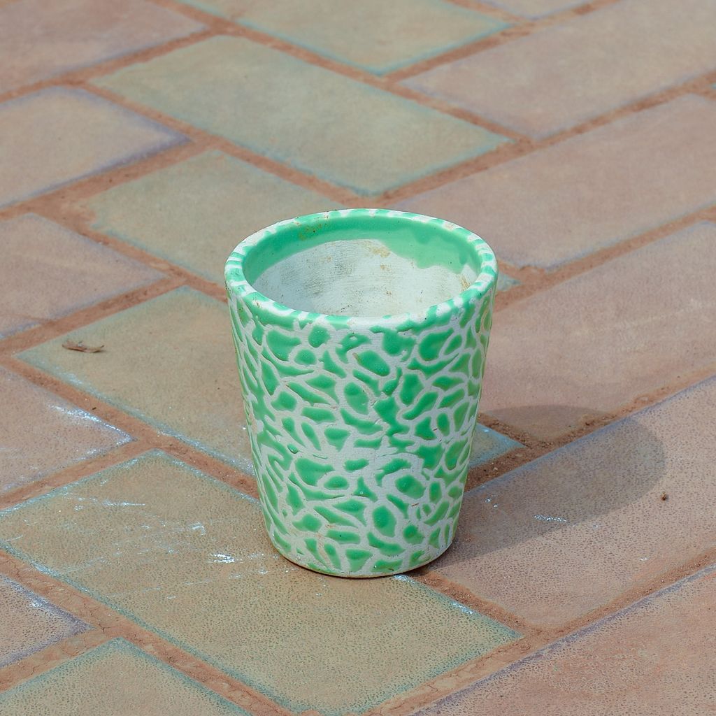 5 Inch Glass Designer Ceramic Pot (any colour & design),Pots:Ceramic Planters:Royal Ceramic Pots