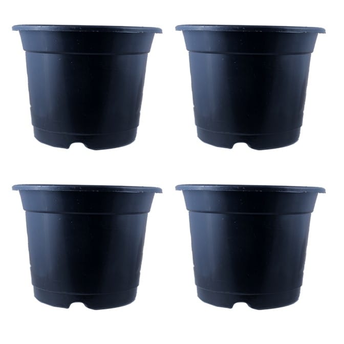 Set of 04 - 4 Inch Black Nursery Pot