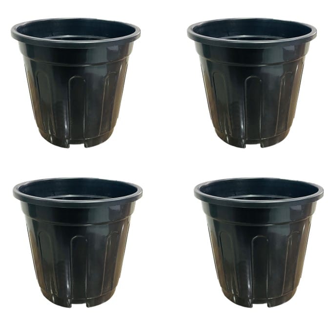 Set of 04 - 6 Inch Black Super Nursery Pot