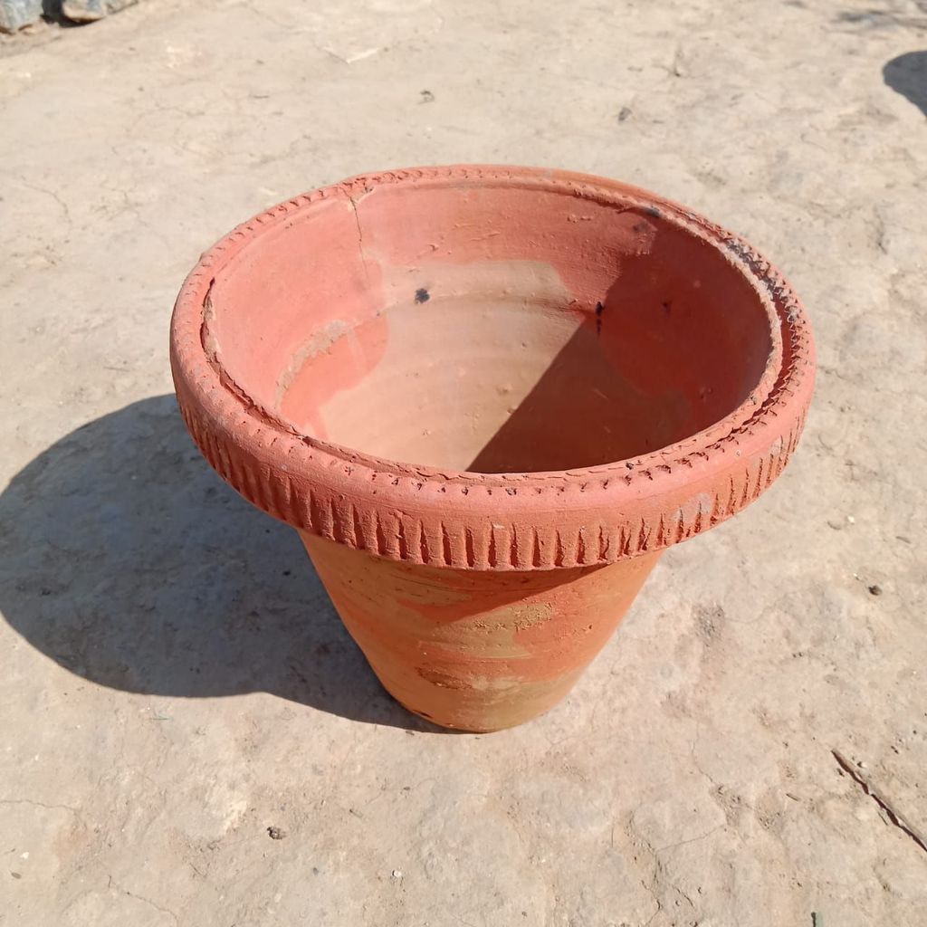 12 Inch Plain Collar Clay Pot