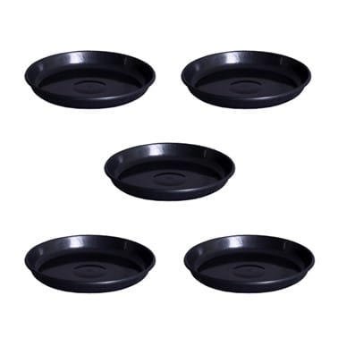 Set of 05 - 6 Inch Black Premium Black Tray - To keep under the Pot