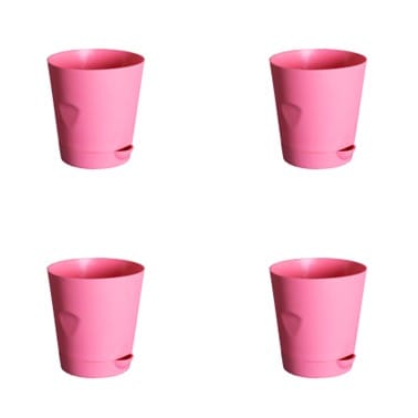 Set of 04 - 4 Inch Pink Florence Self Watering Pot