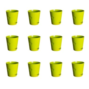 Set of 12 - 4 Inch Green Florence Self Watering Pot