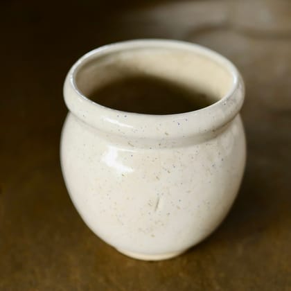 Buy 7 Inch White Classy Matki Ceramic Pot Online | Urvann.com