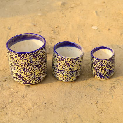 Buy Set of 3 - (5, 7 & 9 Inch) Pipe Designer Ceramic Pot (any colour) Online | Urvann.com