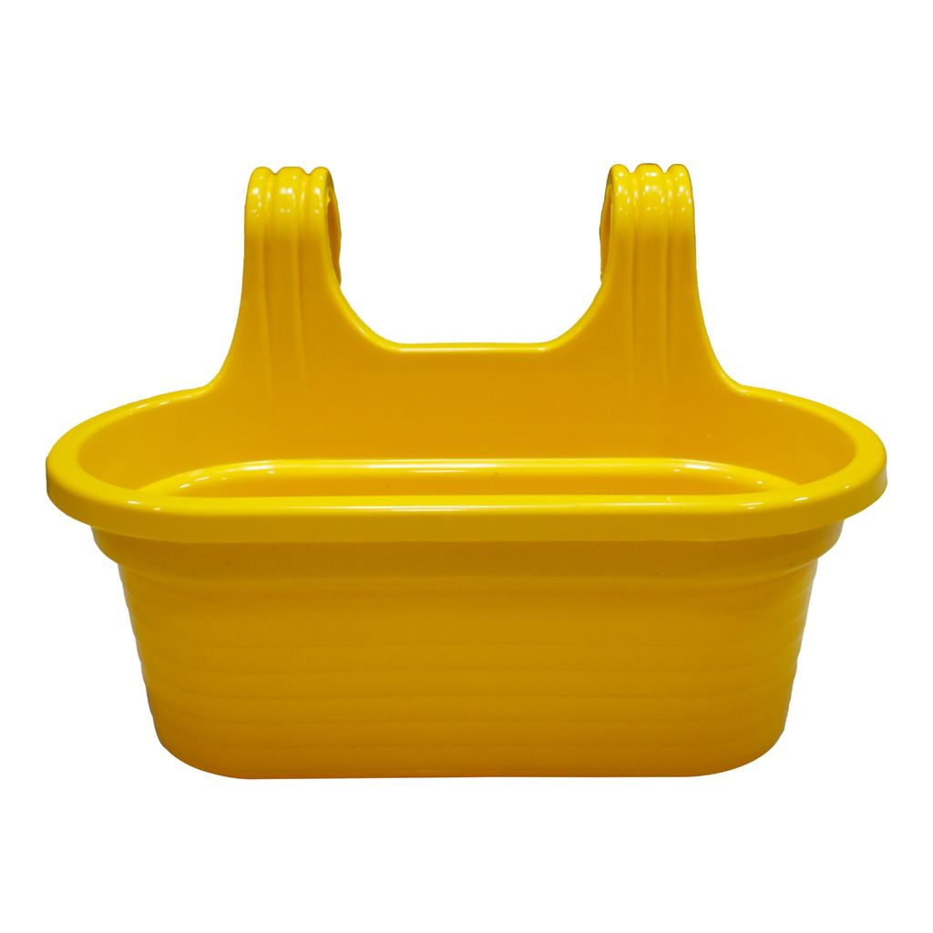 14 X 10 Inch Yellow Double Hook Hanging Plastic Pot