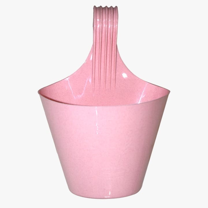 8 Inch Pink Marble Single Hook Hanging Plastic Pot