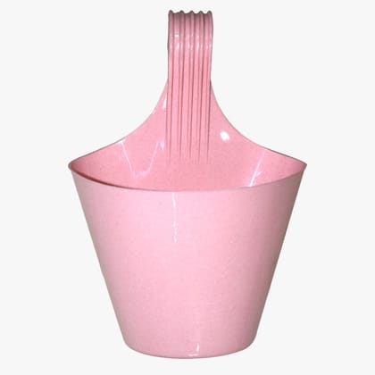 Buy 8 Inch Pink Marble Single Hook Hanging Plastic Pot Online | Urvann.com