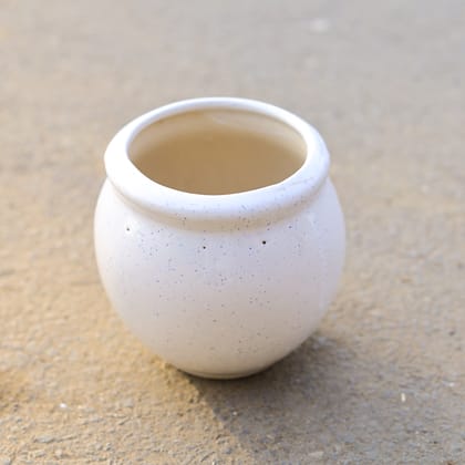 Buy 6 Inch Classy White Matka Ceramic Pot Online | Urvann.com