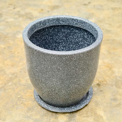 Buy 12 Inch Grey Cup Designer Polymer Pot With Tray Online | Urvann.com