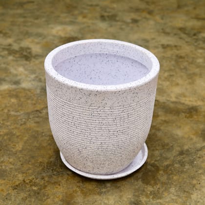 Buy 12 Inch White Cup Designer Polymer Pot With Tray Online | Urvann.com