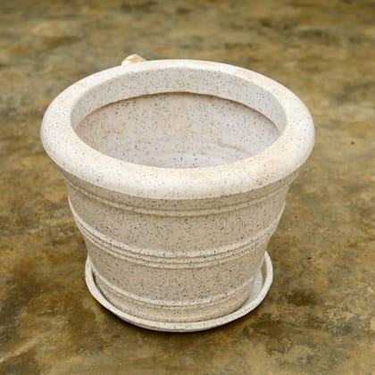 Buy 14 Inch White Pot Designer Polymer Pot With Tray Online | Urvann.com