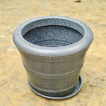 Buy 18 Inch Grey Pot Designer Polymer Pot With Tray Online | Urvann.com
