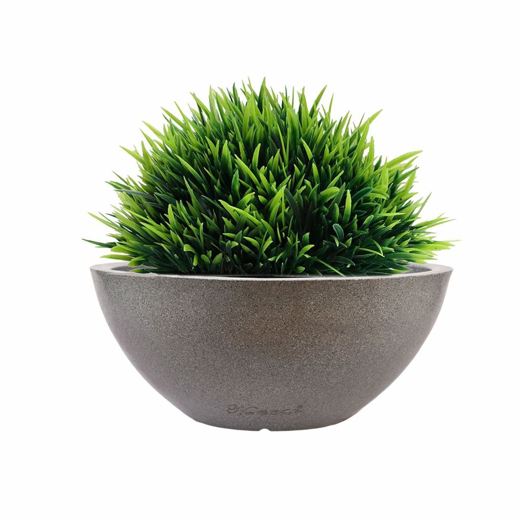 14 X 7 Inch Grey Premium Fengari Fiberglass Planter - Durable large size decoratiive fiber pot for indoor outdoor plants with 5 year warranty