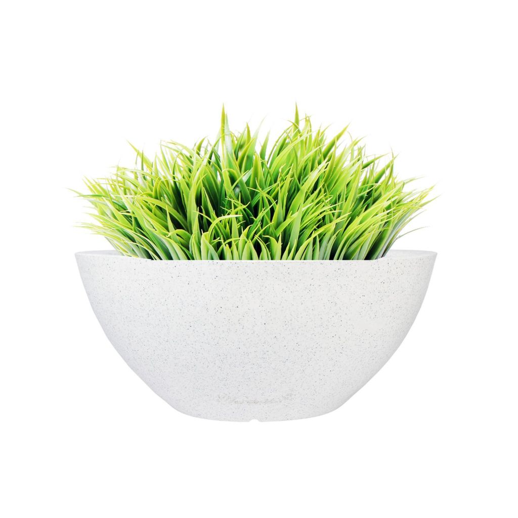 14 X 7 Inch White Premium Fengari Fiberglass Planter - Durable large size decoratiive fiber pot for indoor outdoor plants with 5 year warranty