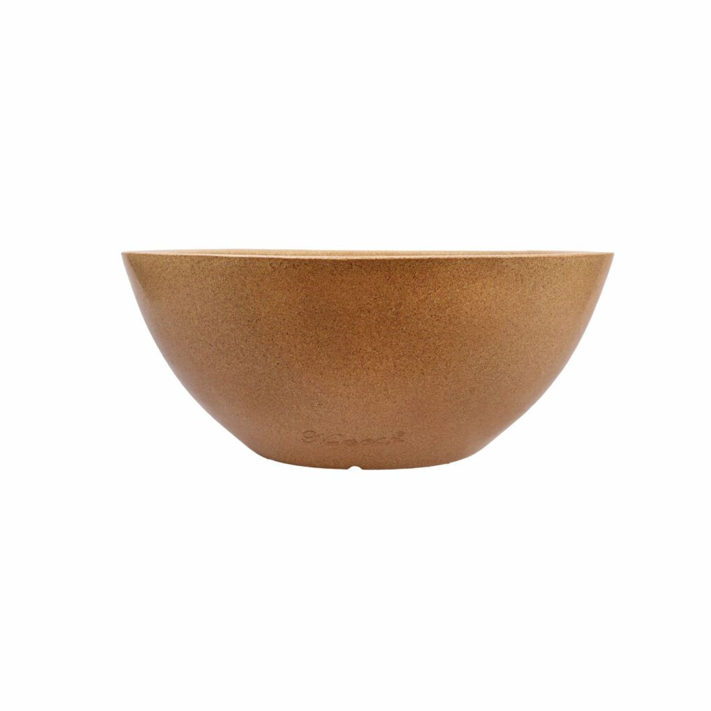 14 X 7 Inch Sandstone Premium Fengari Fiberglass Planter - Durable large size decoratiive fiber pot for indoor outdoor plants with 5 year warranty