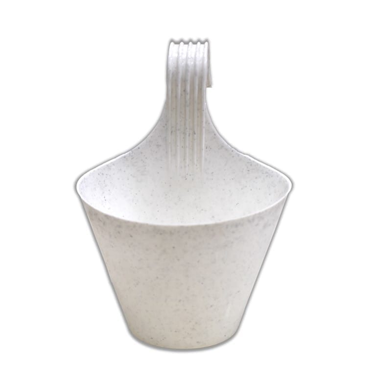 8 Inch White Single Hook Hanging Plastic Pot