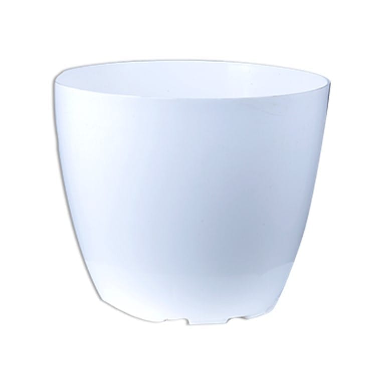 8 Inch White Premium Orchid Round Plastic Pot