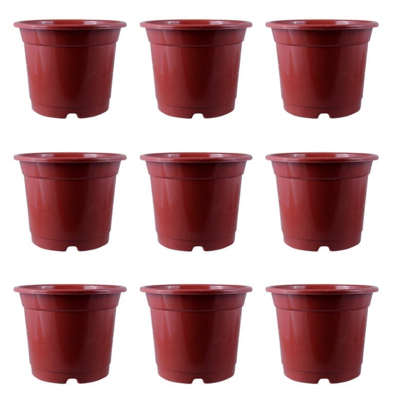 Set of 09 - 4 Inch Red Nursery Pot