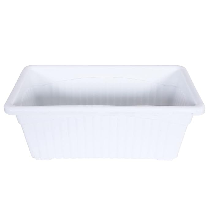 14 Inch White Premium Jupiter Rectangular Window Planter