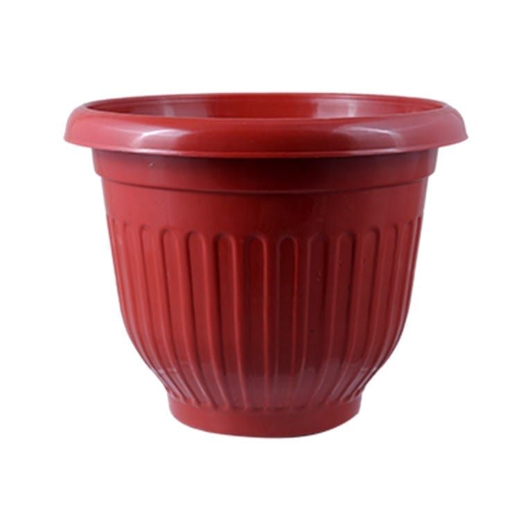 10 Inch Terracotta Red Olive Plastic Pot