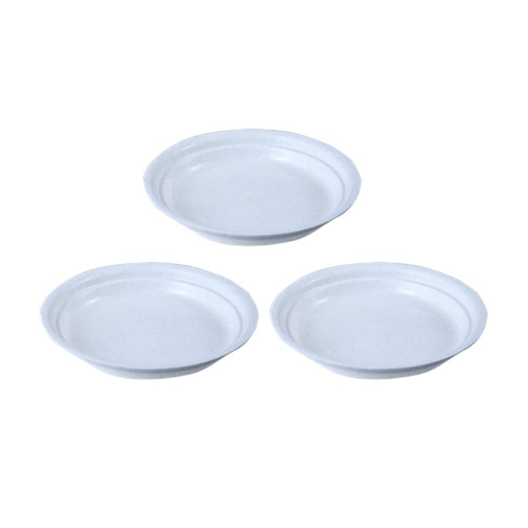 Set of 03 - 6.5 Inch White Premium Round Trays - To keep under the Pots