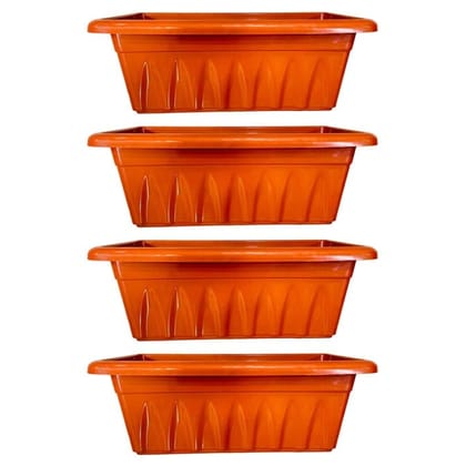 Buy Set of 04 - 17 Inch Terracotta Red Premium Supreme Window Plastic Planter Online | Urvann.com