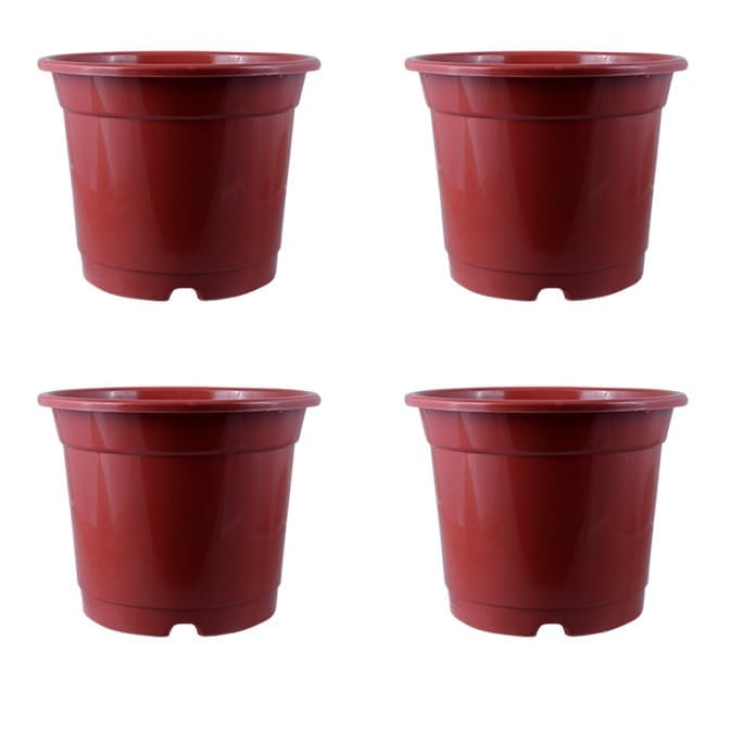 Set of 04 - 4 Inch Red Nursery Pot